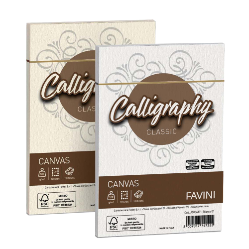 CARTOTECNICA FAVINI CANVAS 25 BUSTE 12X18 100 GR COLORE AVORIO